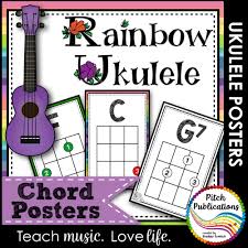 Rainbow Ukulele Chord Chart Posters Posters J W Pepper