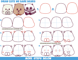 • how to draw bears cute step by step panda grizzly ice bear. How To Draw We Bare Bears Cute Kawaii Chibi Baby Style Grizzly Panda And Ice Bear In Easy Steps How To Draw Step By Step Drawing