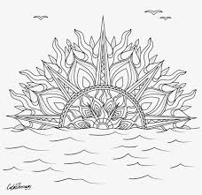 Sailing ship at sunset coloring page free printable. Image Transparent Sunset Solar Mandala With Coloring Book 850x850 Png Download Pngkit