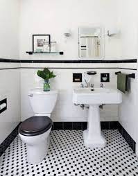Patterned and solid ceramic tile work equally on floors and walls. Schwarz Und Weiss Geflieste Badezimmer Deko Ideen Badezimmer Black And White Bathroom Floor Black And White Tiles Bathroom White Bathroom Tiles
