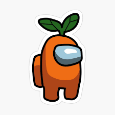 Get My Art Printed On Awesome Products Support Me At Redbubble Rbandme Https Www Redbubble Com I Sticker Among Us Orange With Leaf Hat By Tammato 58740474 Di 2020