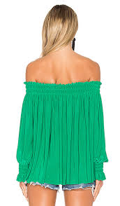 Norma Kamali Peasant Top Kelly Green Women Norma Kamali Size