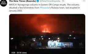 The volcano, situated a few kilometres from #rwanda's rubavu town, last erupted in january 2002. Tyvk0xvagzdemm