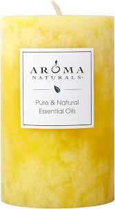 Amazon.com : Aroma Naturals Essential Oil Orange and Lemongrass Scented  Pillar Candle, Ambiance, 2.5 inch x 4 inch, Yellow : Aromatherapy Candles :  Health & Household