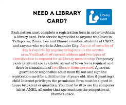 Get a library card in person. How To Get A Library Card Alexander City Alabama