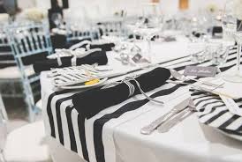 Black And White Striped Table Runner Black White Stripe Satin Monochrome Table Runner Wedding Event Etsy Wedding Event Decor Black White Stripes Black And White