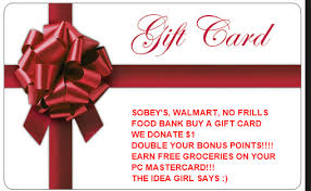 Maybe you would like to learn more about one of these? Food Bank Gift Card Donations At Cost Idea The Idea Girl Says No Frills Walmart Sobeys Idea Girl Canada