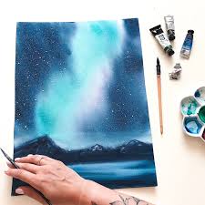 Excited To Share The Latest Addition To My Etsy Shop Watercolor Original Painting Northern L Northern Lights Painting Northern Lights Watercolor Colorful Art
