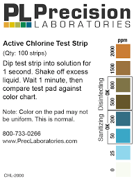 Active Chlorine Test Strip 2000ppm Precision Laboratories