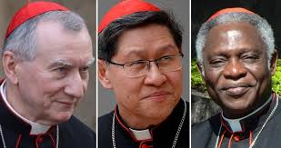 Los nombres que más suenan para asumir como Papa: Peter Turkson, Pietro Parolin y Luis Antonio Tagle