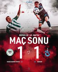 Atiker konyaspor ile trabzonspor zorlu mücadeleden golsüz berabere ayrıldı. Ewr8tsw67wytfm