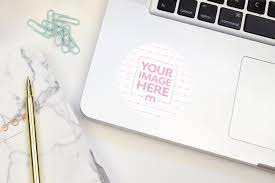 Download Small Laptop Sticker Mockup Generator Mediamodifier