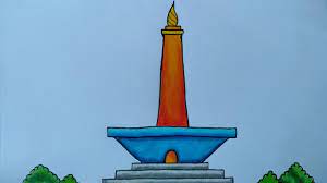 Monumen berbentuk tugu dengan ujung berupa patung api dengan lapis emas, dibangun bertujuan untuk mengenang perjuangan bangsa indonesia meraih kemerdekaan. Cara Menggambar Tugu Monas Menggambar Dan Mewarnai Tugu Monas Youtube