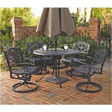 By noble house (36) sanibel white 72 in. Bowery Hill Bowery Hill 5 Piece Metal Patio Dining Set In Black Bowery Hill
