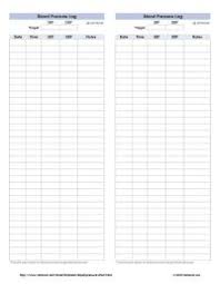 Blood Pressure Chart Form 22 Printable Blood Pressure