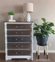 You will find the process on how i paint furniture there were two plant hooks on the ceiling that if we removed would have left huge holes. How To Refurbish An Old Dresser With Paint And Stain Love Our Real Life
