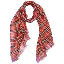 Hand washing ties is a real labor of love, and i only do. Burberry Check Wool Silk Scarf In Bright Orange Red 4070997 Apparel Scarves Jomashop