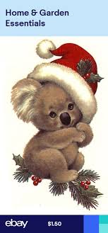 Christmas Koala Bear Santa Hat Select A Size Ceramic Waterslide Decals Ox Christmas Drawing Koala Drawing Christmas Paintings