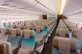 Interior of eva air boeing 777. Economy Class Cabin On Boeing 777 300er Points From The Pacific