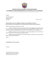 Sk bandar utama 4 has initiated a music time programme together with yamaha music, to engage more students in musical. Persatuan Kelab Guru Dan Kakitangan Surat Penghargaan