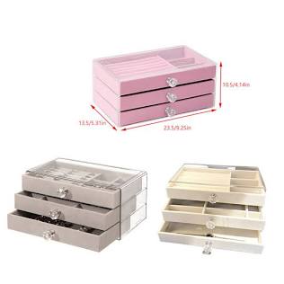 Acrylic 3-Drawer Jewelry Organizer, AI generated