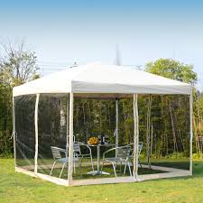 Outsunny Garden Outdoor Metal Gazebo Water Resistant Pop Up Party Tent Canopy Marquee W Mesh Sidewalls Free Storage Canopy Outdoor Gazebo Canopy Patio Gazebo