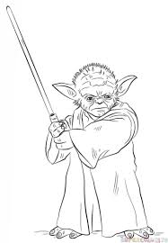 How To Draw Yoda With Lightsaber Step By Step Drawing Tutorials Star Wars Coloring Book Yoda Drawing Star Coloring Pages