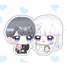 官能的なアイコンオーダー ミニキャラ 夢絵 ペア画イラスト