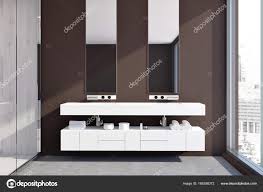 white double sink vanity unit  stock