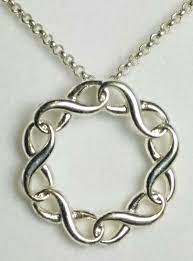 Sao Silver Tone Fine Link Chain Necklace Classic Circle Infinity Love Knot Saoswordartonline Pendant Chain Necklace Chain Link Necklace Infinity Love