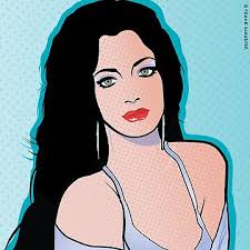 Pop Art Woman Portrait Illustration of Barbara Art Board Print