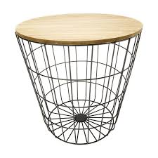 Storage Wire Basket Table Natural Amp Black Kmart Wire Baskets Storage Baskets With Lids Wire Basket Storage