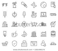 Thin Line Icon Set Chart Vector Stock Vector Royalty Free