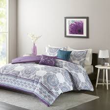 Riesenauswahl an werkzeug und baumaterial. Anika Comforter Set 5 Piece Purple And Teal Printed Medallion Pattern Full Queen Size Includes 1 Comforter 2 Shams 2 Decorative Pillows Great By Intelligent Design Walmart Com Walmart Com