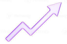 Purple glassmorphism 3D rendered upward arrow chart icon, illustrating business growth, success, or increasing metrics 68019884 PNG