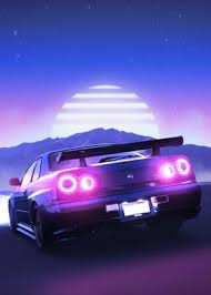 Nissan skyline r34 | nissan gtr skyline, jdm wallpaper. Nissan Gtr Sunset Drive Poster By Oliverxdio Displate