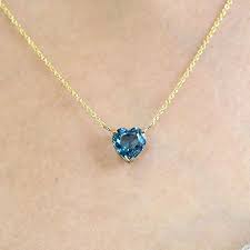 London Blue Topaz Heart Necklace December Birthstone Topaz 14k Etsy In 2021 Blue Gemstones Solid Gold Charms London Blue Topaz