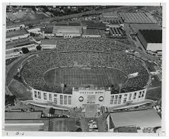 Collegiate gridiron football game played on new year's eve or new year's day in arlington, texas. Aerial View Of The Cotton Bowl Full Of Spectators The Portal To Texas History