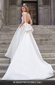 Bliss Monique Lhuillier Bow Back Satin Wedding Dress Nordstrom Bow Wedding Dress Monique Lhuillier Wedding Dress Wedding Dress With Pockets