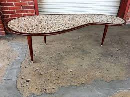 Kitschy Vintage Midmod Mosaic Tile Kidney Bean Coffee Table Coffee Table Mosaic Tiles Table