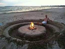 Beach Fire Pits Fire Pits And Fire On Pinterest Beach Life Hacks Summer Life Hacks Beach Fun