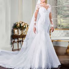 For instance, cocomelody provides lace. Amazon Com Fashionbride Women S Long Sleeves Mermaid Wedding Dresses For Bride 2020 See Through Back Bridal Gowns Clothing