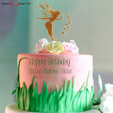 Fairy Themed Birthday Wish Name Cake Enamewishes It's the coolest and best idea to wish anyone with the happy birthday name cake images added up with the lovely wishes. fairy themed birthday wish name cake