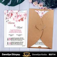 Kalp Zarfli Davetiye Modelleri Ka714 Davetiye Model