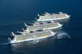 History Is Made As 3 Of The World S Largest Cruise Ships Meetup Cruise Ship Biggest Cruise Ship Royal Caribbean Ships