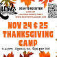 Thanksgiving Kids Camp - Nov 24 & 25, 1-4 pm event image