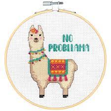 Stamped cross stitch kits from dimensions, design works, janlynn and other manufacturers. Dimensions Learn A Craft No Probllama Counted Cross Stitch Kit Michaels