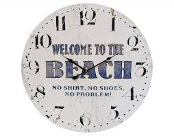 Get the best deals on wooden wall clocks. Large Round 58cm Welcome To The Beach Wall Clock Shop Online Free Delivery