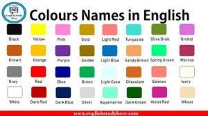 Colours In English Detailed Colours Names List Aquamarine Black Blue Brown Chocolate Dark Blue Dark Green Re Colors Name In English Color Names English Study