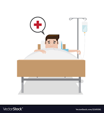 Patient Man On Hospital Bed Vector Illustration Download A Free Preview Or High Quality Adobe Illustrator Ai Eps Hospital Cartoon Minimalist Wallpaper Bed